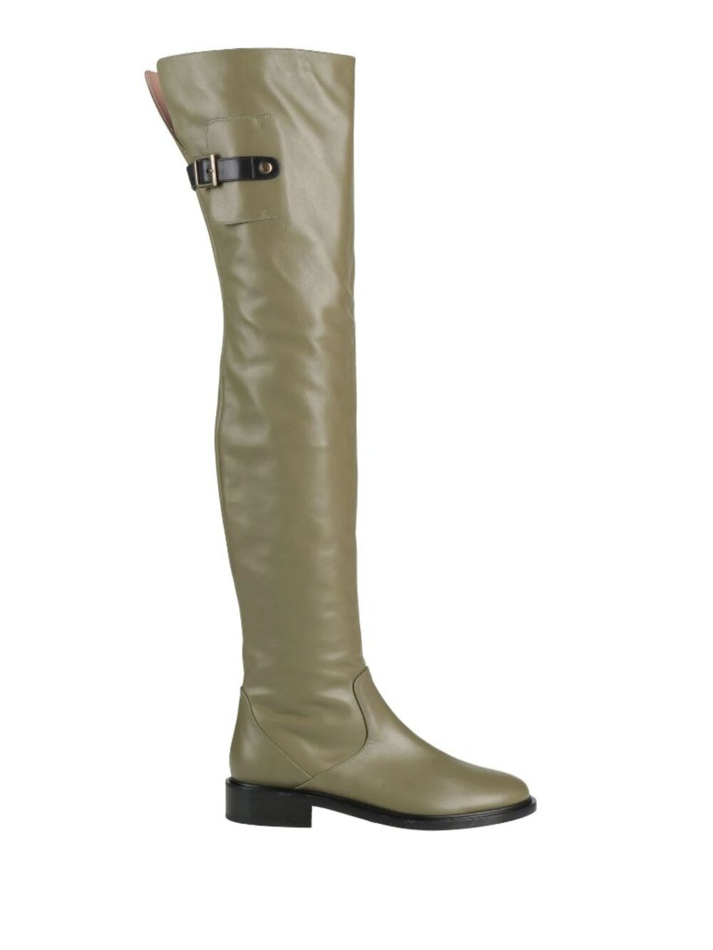 ILIO SMERALDO Over the Knee OTK BOOTS Size 6 Sage Green Soft Italian Leather NEW